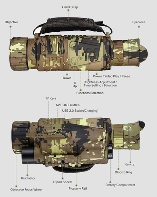 Nachtsicht-Monocular Teleskop-wieder aufladbare Energie-Einsparung der Optik-5x8